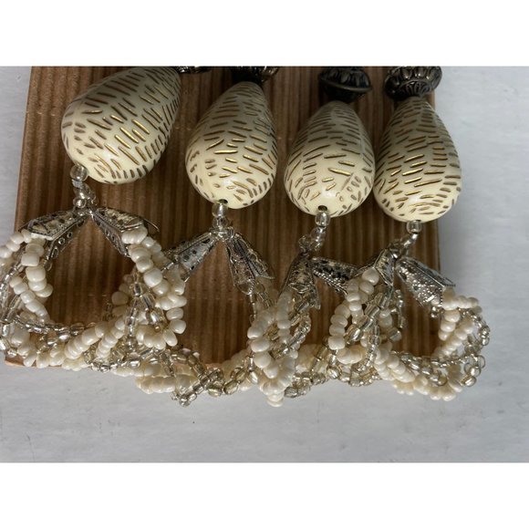 Set of 4 napkin rings, shell and beads - Picture 6 of 6